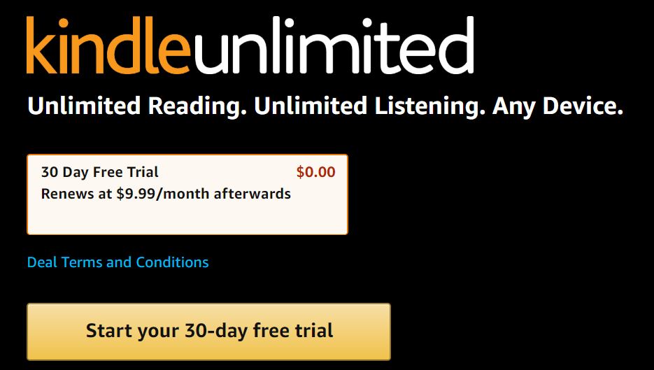 Kindle Unlimited 30-day free trial