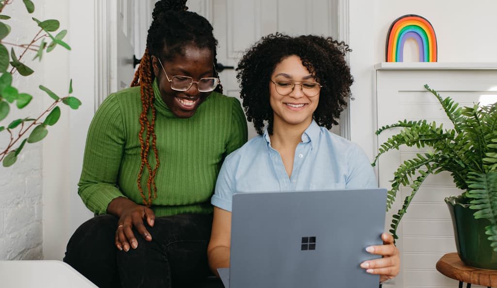 two women working